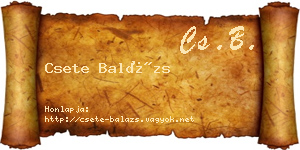 Csete Balázs névjegykártya